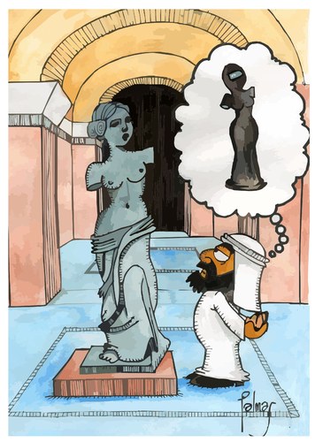 Cartoon: Venus de Milo (medium) by Palmas tagged museos
