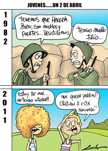 Cartoon: 2 DE ARBRIL EN ARGENTINA (medium) by lucholuna tagged war