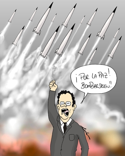 Cartoon: En nombre de la paz? (medium) by lucholuna tagged francia,attack,siria
