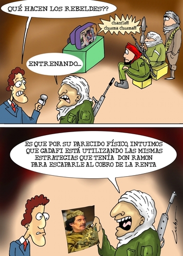Cartoon: GADAFI!!!! (medium) by lucholuna tagged war,gadafi,libia