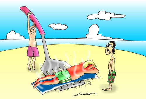 Cartoon: summer hot hot (medium) by lucholuna tagged summer,hot