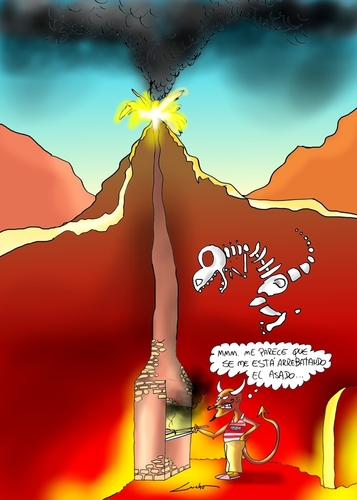 Cartoon: volcan islandes (medium) by lucholuna tagged volcan