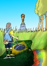 Cartoon: brazil colombia (small) by lucholuna tagged brazil,colombia,neymar,referee,world,cup,football