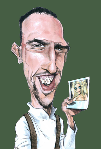 Cartoon: Frank Ribery (medium) by Eno tagged frank,ribery,zahia,foot,caricature