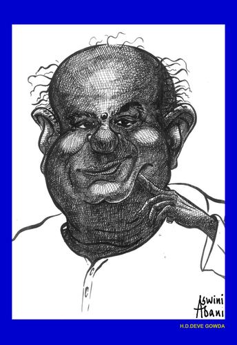 Cartoon: H. D. DEVEGOUDA (medium) by Aswini-Abani tagged devegouda,india,prime,minister,bharat,aswini,abani,asabtoons