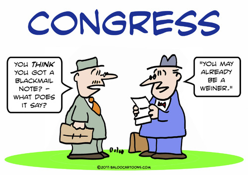 Cartoon: 1alreadybeaweiner (medium) by rmay tagged blackmail,congress,already,be,weiner