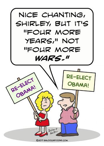 Cartoon: 1four more years obama wars (medium) by rmay tagged wars,obama,years,more,four