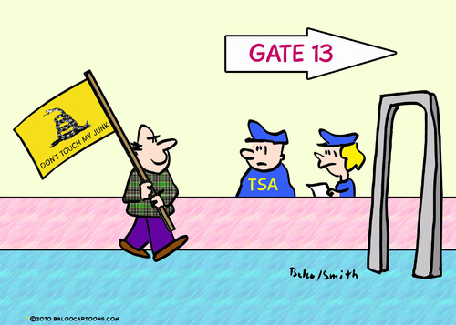 Cartoon: airlines dont touch junk gadsden (medium) by rmay tagged airlines,dont,touch,junk,gadsden,flag