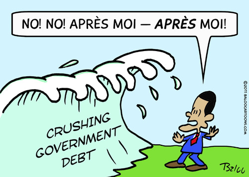 Cartoon: apres moi obama deluge (medium) by rmay tagged apres,moi,obama,deluge