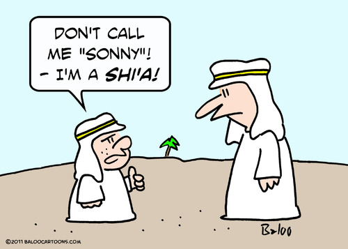 Cartoon: arabs sunni shia muslims (medium) by rmay tagged muslims,shia,sunni,arabs