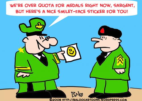 Cartoon: ARMY GENERAL MEDALS SMILEY FACE (medium) by rmay tagged army,general,medals,smiley,face