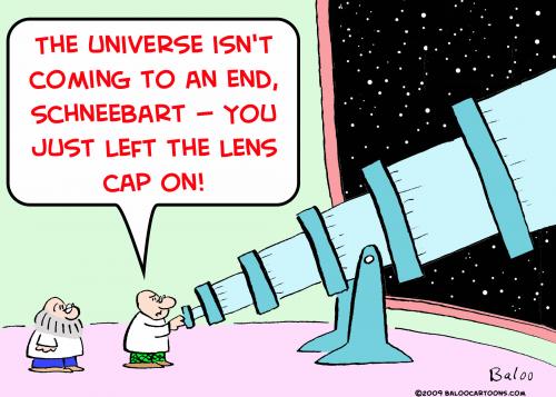 Cartoon: atronomer lens cap telescope (medium) by rmay tagged atronomer,lens,cap,telescope