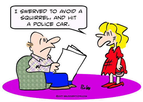 Cartoon: avoid squirrel hit police car (medium) by rmay tagged avoid,squirrel,hit,police,car