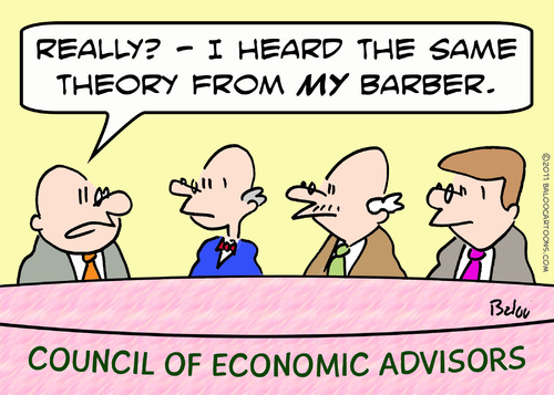 Cartoon: barber economic theory council (medium) by rmay tagged barber,economic,theory,council