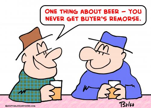 Cartoon: beer buyers remorse (medium) by rmay tagged beer,buyers,remorse