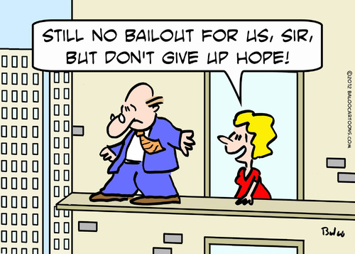 Cartoon: business jump window bailout (medium) by rmay tagged business,jump,window,bailout