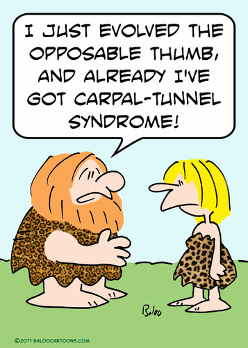 Cartoon: carpal tunnel caveman thumb (medium) by rmay tagged carpal,tunnel,caveman,thumb