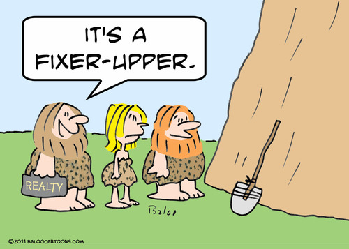 Cartoon: cave realty fixer upper (medium) by rmay tagged cave,realty,fixer,upper