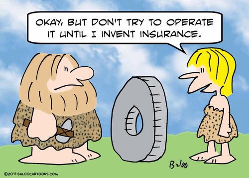 Cartoon: cave wheel invent insurance (medium) by rmay tagged cave,wheel,invent,insurance
