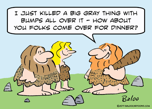 Cartoon: caveman dinner killed (medium) by rmay tagged caveman,dinner,killed