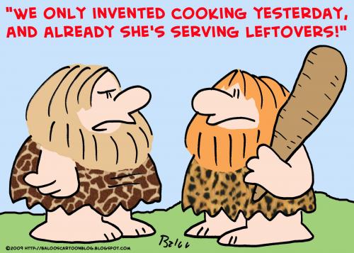 Cartoon: caveman invented leftovers (medium) by rmay tagged caveman,invented,leftovers
