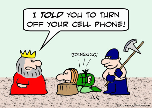 Cartoon: cell phone king executioner (medium) by rmay tagged cell,phone,king,executioner