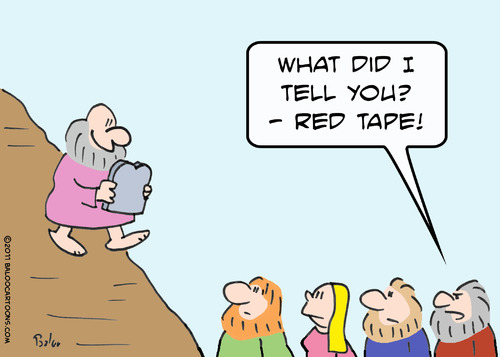 Cartoon: commandments moses red tape (medium) by rmay tagged commandments,moses,red,tape