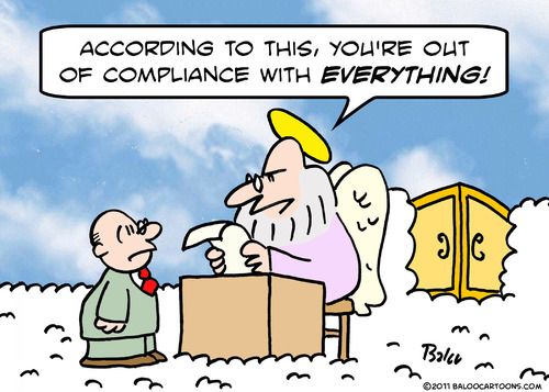 Cartoon: Compliance in Heaven (medium) by rmay tagged saint,peter,heaven,compliance