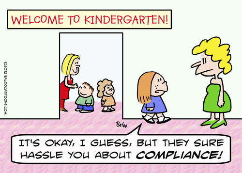 Cartoon: compliance kindergarten (medium) by rmay tagged compliance,kindergarten