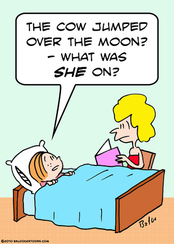 Cartoon: cow jumped moon what on (medium) by rmay tagged cow,jumped,moon,what,on