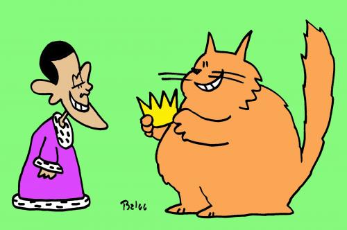 Cartoon: crowns obama fat cat (medium) by rmay tagged crowns,obama,fat,cat