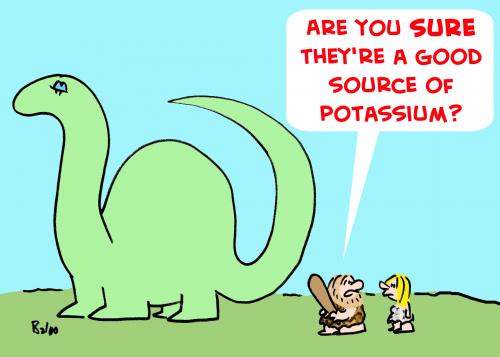 Cartoon: DINOSAUR CAVEMAN POTASSIUM (medium) by rmay tagged dinosaur,caveman,potassium