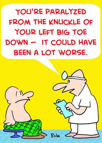 Cartoon: DOCTOR KNUCKLE BIG TOE PARALYZED (medium) by rmay tagged doctor,knuckle,big,toe,paralyzed
