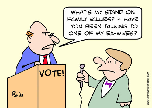 Cartoon: family values exwives (medium) by rmay tagged exwives,values,family