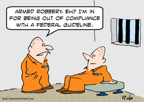 Cartoon: federal guideline prison cons (medium) by rmay tagged federal,guideline,prison,cons