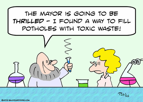 Cartoon: fill potholes toxic waste (medium) by rmay tagged fill,potholes,toxic,waste