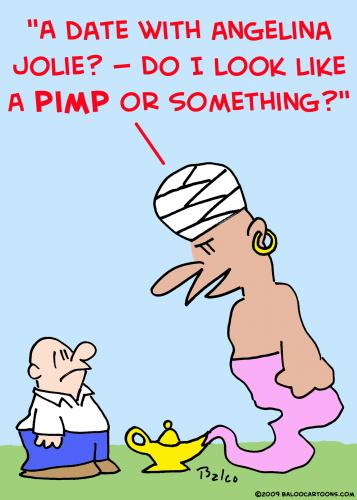 Cartoon: genie lamp pimp angelina (medium) by rmay tagged genie,lamp,pimp,angelina