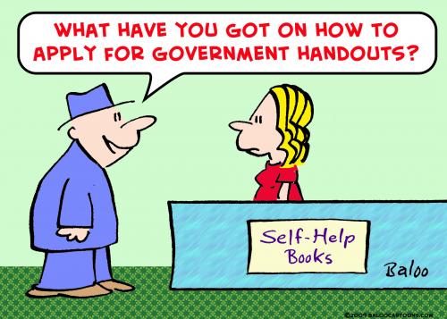 Cartoon: government handouts (medium) by rmay tagged government,handouts