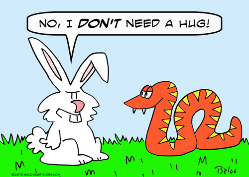 Cartoon: hug snake rabbit need (medium) by rmay tagged hug,snake,rabbit,need