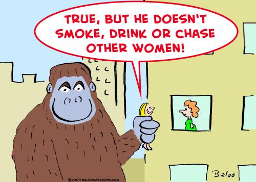 Cartoon: king kong smoke drink (medium) by rmay tagged king,kong,smoke,drink