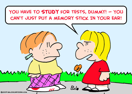 Cartoon: memory stick ear study tests (medium) by rmay tagged memory,stick,ear,study,tests