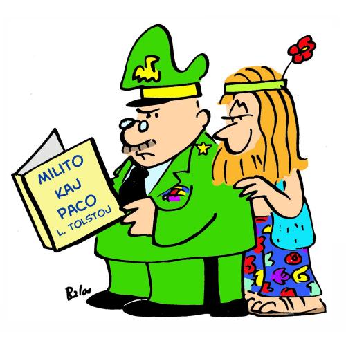 Cartoon: Milito kaj Paco (medium) by rmay tagged war,peace,esperanto
