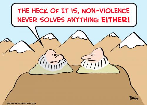 Cartoon: nonviolence never solves (medium) by rmay tagged nonviolence,never,solves
