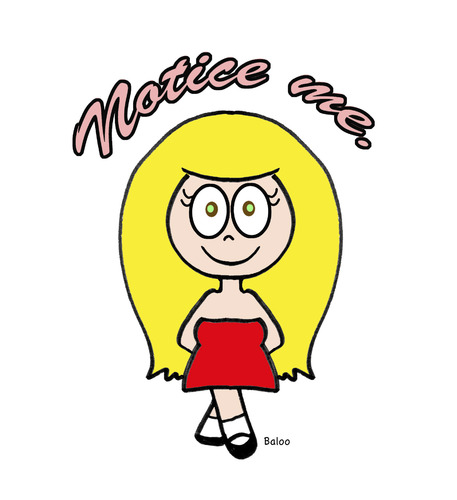 Cartoon: notice me - cute girl (medium) by rmay tagged notice,me,cute,girl