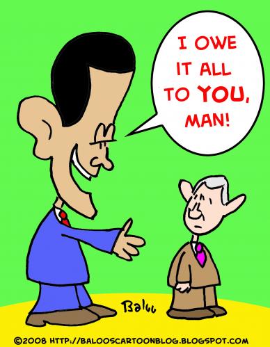 Cartoon: OBAMA BARACK GEORGE BUSH (medium) by rmay tagged obama,barack,george,bush