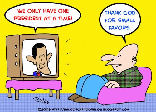 Cartoon: Obama one president at a time (medium) by rmay tagged obama,one,president,at,time