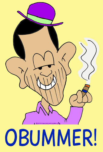 Cartoon: obummer obama bum (medium) by rmay tagged obummer,obama,bum