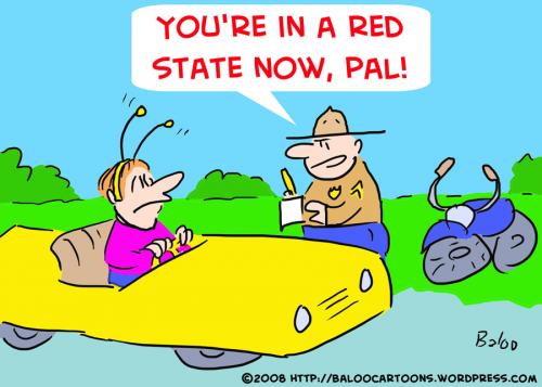 Cartoon: RED STATE NOW (medium) by rmay tagged red,state,now