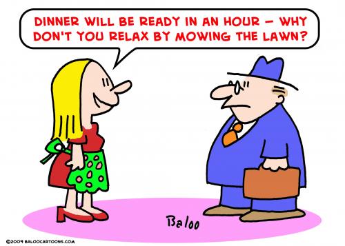 Cartoon: relax mowing lawn (medium) by rmay tagged relax,mowing,lawn