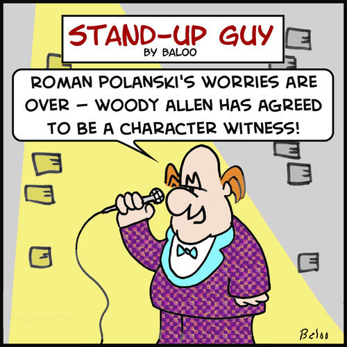 Cartoon: roman polanski woody allen (medium) by rmay tagged roman,polanski,woody,allen